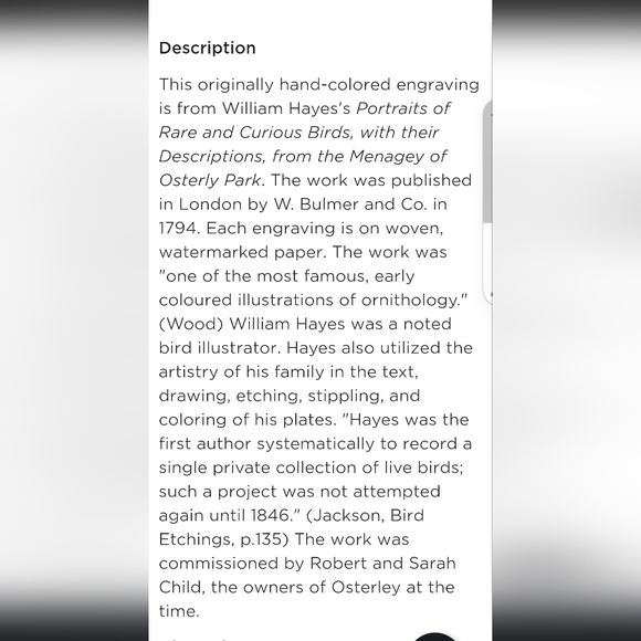 Rare Late-18th Century c.1794 English Georgian Hand-Colored Engraving, Wm Hayes - Picture 3 of 4